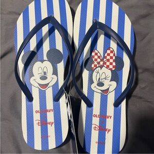 Disney Flip Flops - Blue and White Stripes
